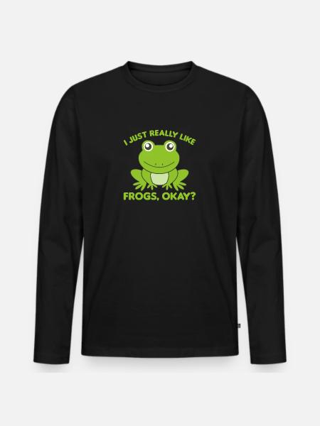 Groda favorit djur söta grodor för djurälskare - Ekologisk långärmad premium-T-shirt herr - svart