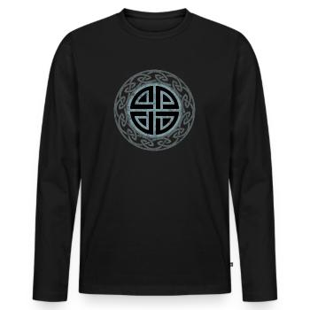 Schildknoten Keltisches Symbol Odin Thor Wikinger - Männer Premium Bio Langarmshirt - Schwarz - Vorne - Nico (187cm)