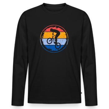 BMX Bike Retro Kids Motif Freestyle BMX Garçons - T-shirt manches longues Premium bio Homme - noir - Devant - Nico (187cm)
