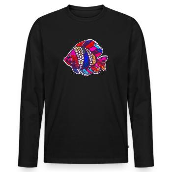 Colorful fish colorful gift - Men's Premium Organic Long Sleeve Shirt - black - Front - Nico (187cm)