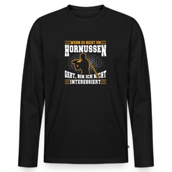 Wenn es nicht um Hornussen geht - Männer Premium Bio Langarmshirt - Schwarz - Vorne - Nico (187cm)