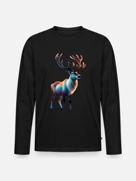 Cool looking reindeer design - Men's Premium Organic Long Sleeve Shirt - black