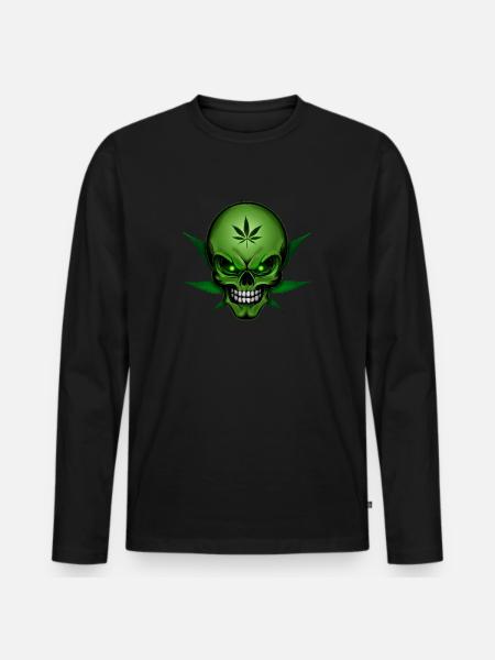 Hemp Skullhead 001 AllroundDesigns - Men's Premium Organic Long Sleeve Shirt - black