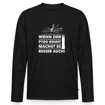 Pyro-feu pour le réveillon - T-shirt manches longues Premium bio Homme - noir - Devant - Nico (187cm)