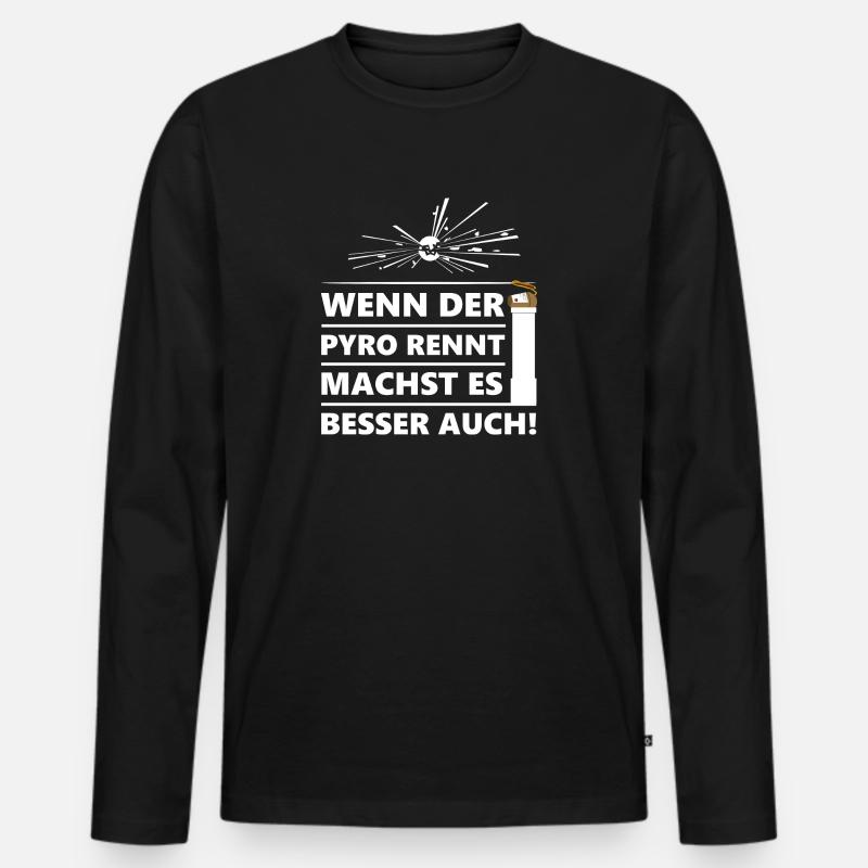 Pyro-feu pour le réveillon - T-shirt manches longues Premium bio Homme - noir