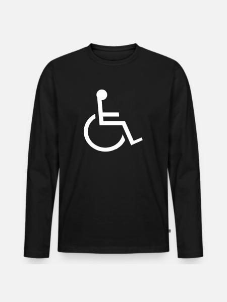 Rollstuhl - Männer Premium Bio Langarmshirt - Schwarz
