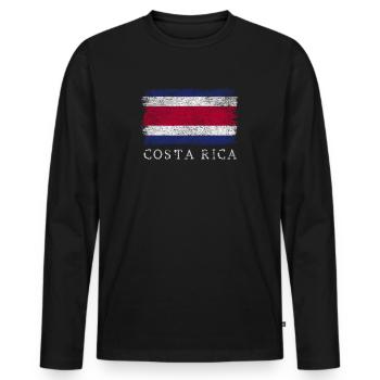 Costa Rica Costa Rican Flag - Men's Premium Organic Long Sleeve Shirt - black - Front - Nico (187cm)