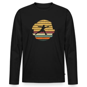 Fencing Fencing Fencing Vintage Motif - Men's Premium Organic Long Sleeve Shirt - black - Front - Nico (187cm)