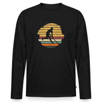 Field Hockey Player Hockey Player Hockey - Men's Premium Organic Long Sleeve Shirt - black - Front - Nico (187cm)