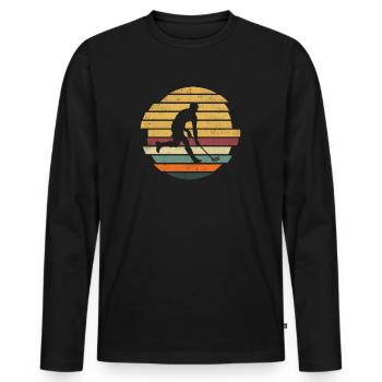 Floorball Player Floorball Floorball Player - Men's Premium Organic Long Sleeve Shirt - black - Front - Nico (187cm)