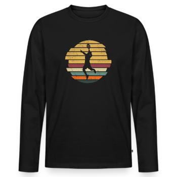 Padel Player Vintage Padel Player Padel Tennis - Men's Premium Organic Long Sleeve Shirt - black - Front - Nico (187cm)