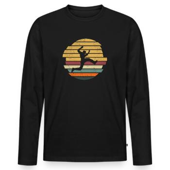 Retro Parkour Runner Freerunner Freerunning - Men's Premium Organic Long Sleeve Shirt - black - Front - Nico (187cm)