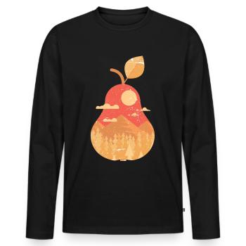 Poire panoramique vintage - T-shirt manches longues Premium bio Homme - noir - Devant - Nico (187cm)