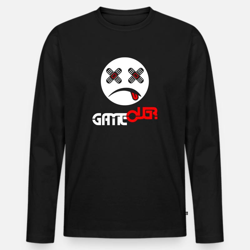 SPIEL ÜBER - Männer Premium Bio Langarmshirt - Schwarz