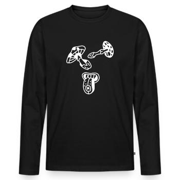 Pilze Mushrooms Party - Men's Premium Organic Long Sleeve Shirt - black - Front - Nico (187cm)