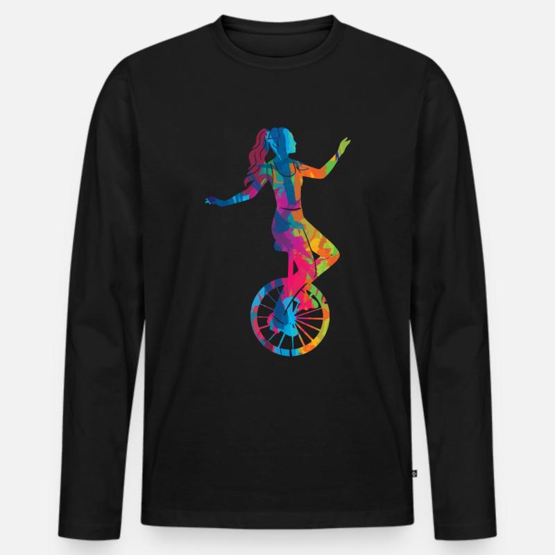 Einrad Einradfahrerin Einradfahrer Einradfahren - Männer Premium Bio Langarmshirt - Schwarz