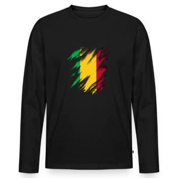 Mali - Männer Premium Bio Langarmshirt - Schwarz - Vorne - Nico (187cm)