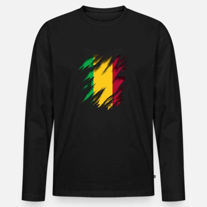 Mali - Männer Premium Bio Langarmshirt - Schwarz