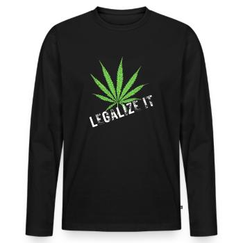 Legalize Weed Stoner Shirt - Men's Premium Organic Long Sleeve Shirt - black - Front - Nico (187cm)