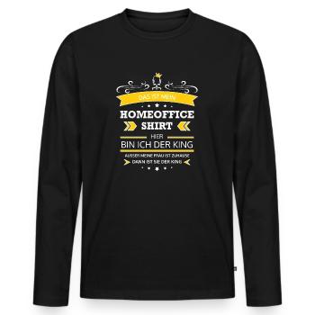 Homeoffice Chef Ehefrau lustig Chefin home office - Männer Premium Bio Langarmshirt - Schwarz - Vorne - Nico (187cm)