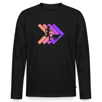 Canicross Runner Cross-Country Run Canicross Rétro - T-shirt manches longues Premium bio Homme - noir - Devant - Nico (187cm)