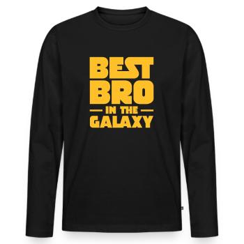 Best Bro In The Galaxy - Männer Premium Bio Langarmshirt - Schwarz - Vorne - Nico (187cm)
