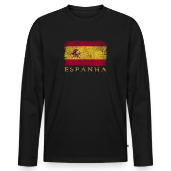 Spain Spanish flag Spain flag - Men's Premium Organic Long Sleeve Shirt - black - Front - Nico (187cm)