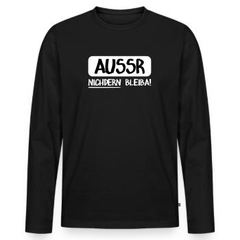 Partnermotiv Aussr (weiß) - Männer Premium Bio Langarmshirt - Schwarz - Vorne - Nico (187cm)