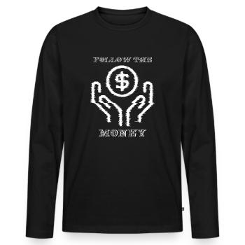 Suivez le graphique de l’argent - T-shirt manches longues Premium bio Homme - noir - Devant - Nico (187cm)