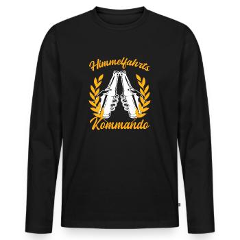 Himmelfahrtskommando lustiger Spruch - Männer Premium Bio Langarmshirt - Schwarz - Vorne - Nico (187cm)