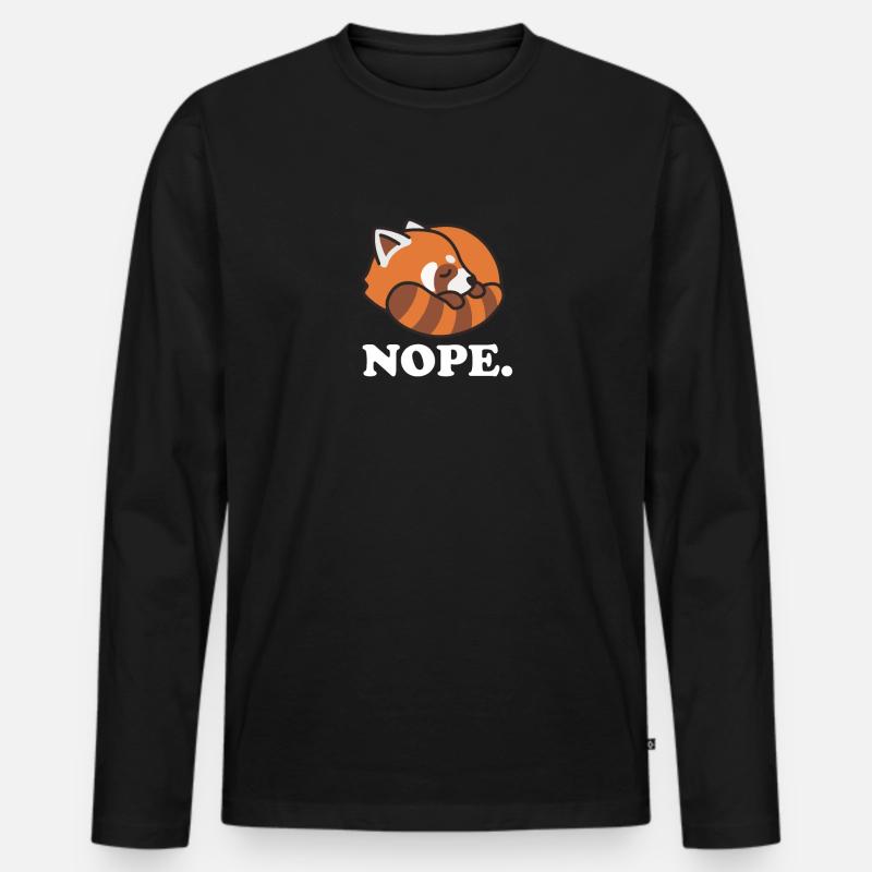 Kleiner Panda - Männer Premium Bio Langarmshirt - Schwarz