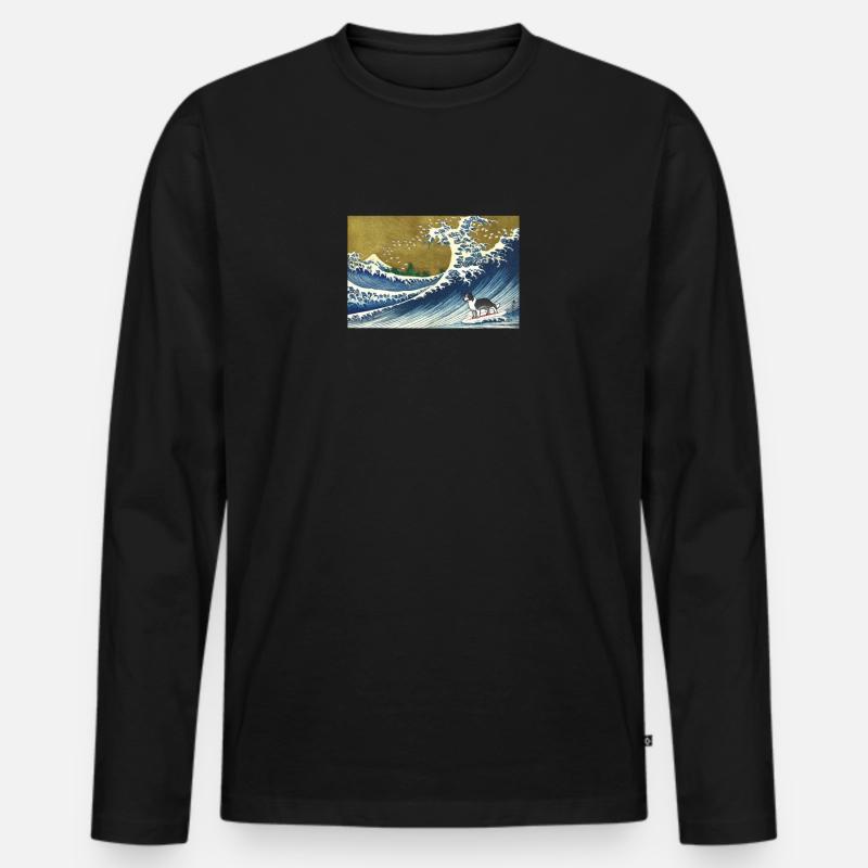 Border Collie - Männer Premium Bio Langarmshirt - Schwarz