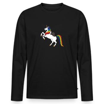 Furet - T-shirt manches longues Premium bio Homme - noir - Devant - Nico (187cm)