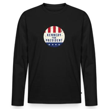 Élection de John F. Kennedy Kennedy - T-shirt manches longues Premium bio Homme - noir - Devant - Nico (187cm)