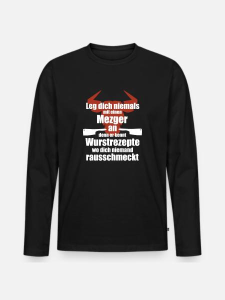 Metzger - Männer Premium Bio Langarmshirt - Schwarz