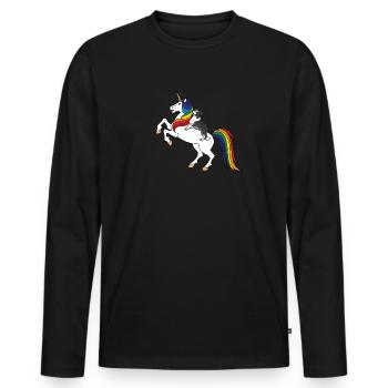 Border Collie - Men's Premium Organic Long Sleeve Shirt - black - Front - Nico (187cm)