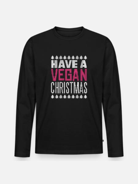 Noël noël drôle dire végétalien - T-shirt manches longues Premium bio Homme - noir