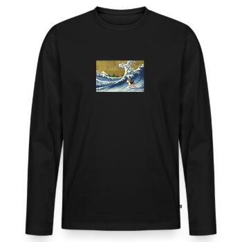 Beagle - T-shirt manches longues Premium bio Homme - noir - Devant - Nico (187cm)