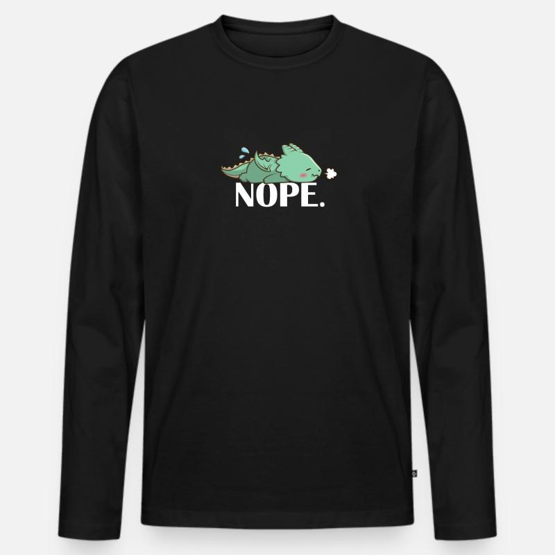 kawaii Drache - Männer Premium Bio Langarmshirt - Schwarz