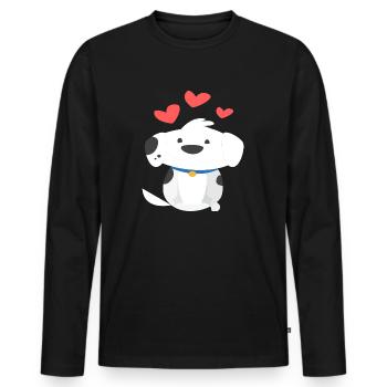 Gentle dog Shirt - Männer Premium Bio Langarmshirt - Schwarz - Vorne - Nico (187cm)