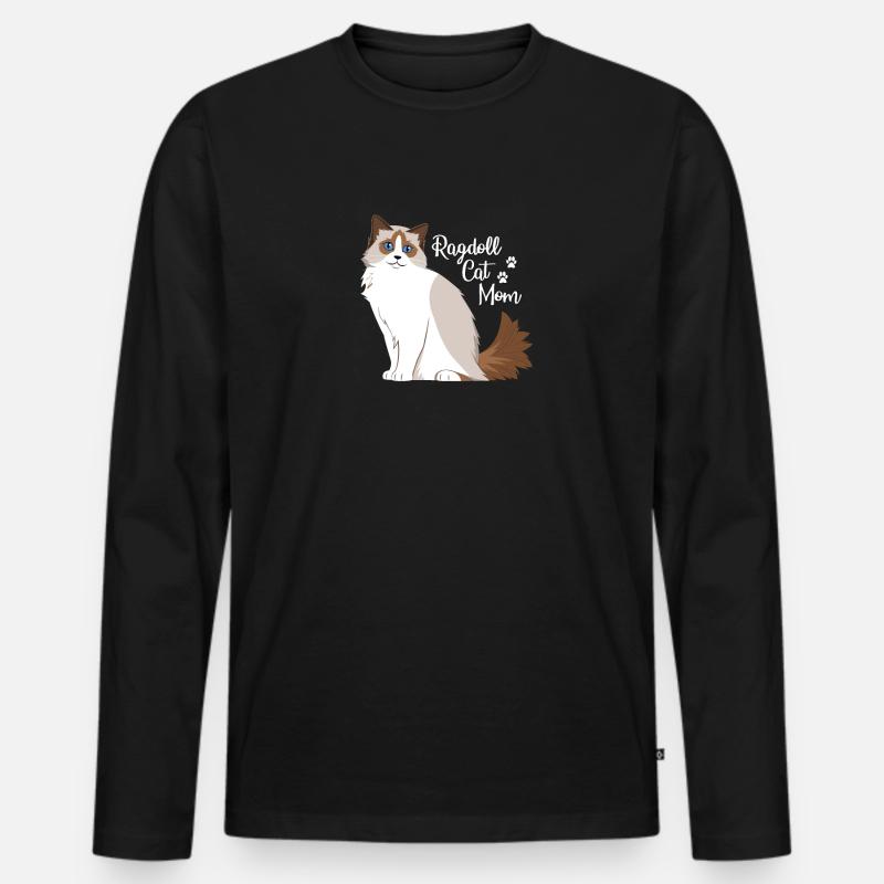 Ragdoll Katze Mama - Männer Premium Bio Langarmshirt - Schwarz