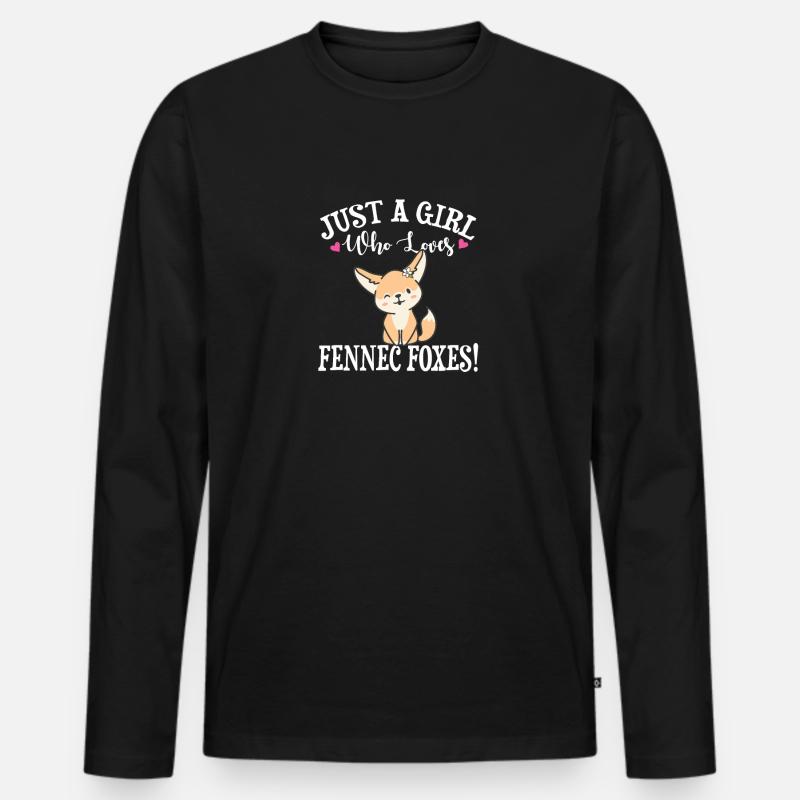 Fennek - Männer Premium Bio Langarmshirt - Schwarz