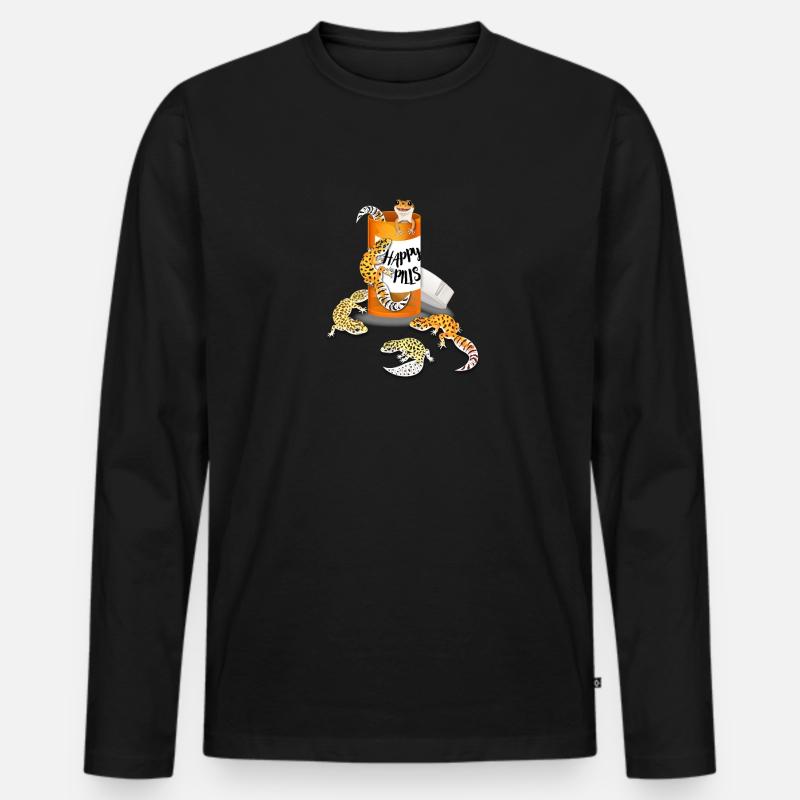 Leopardgecko - Männer Premium Bio Langarmshirt - Schwarz