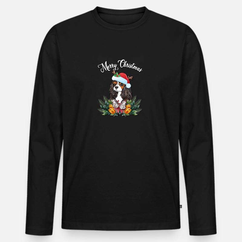 Cavalier King Charles Spaniel - Männer Premium Bio Langarmshirt - Schwarz