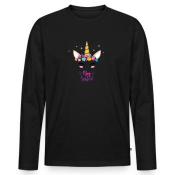 Große Schwester - Männer Premium Bio Langarmshirt - Schwarz - Vorne - Nico (187cm)