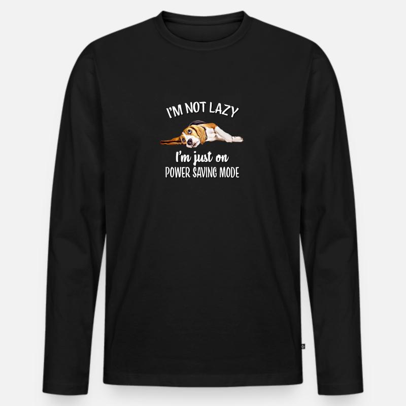 Beagle - Männer Premium Bio Langarmshirt - Schwarz