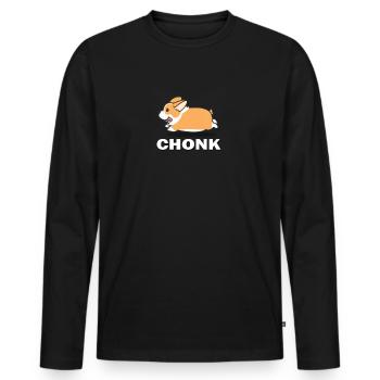 Corgi - Männer Premium Bio Langarmshirt - Schwarz - Vorne - Nico (187cm)