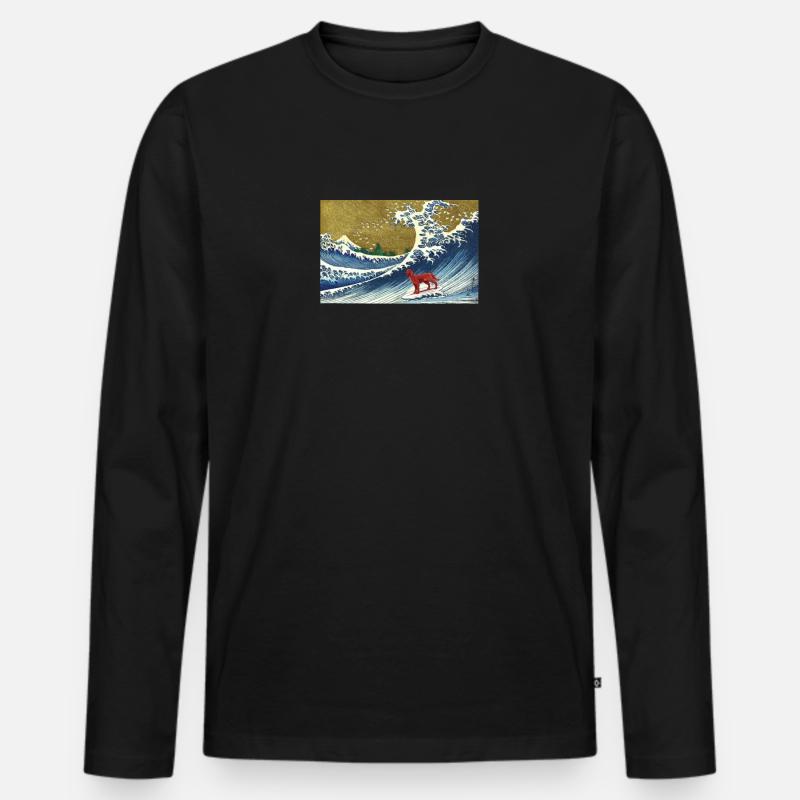 Irischer Setter - Männer Premium Bio Langarmshirt - Schwarz