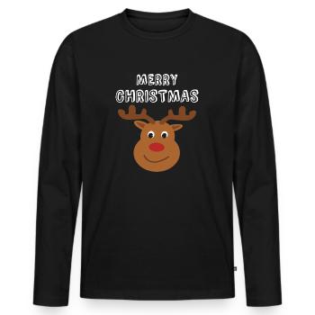 MERRY CHRISTMAS, MERRY Christmas! - Men's Premium Organic Long Sleeve Shirt - black - Front - Nico (187cm)