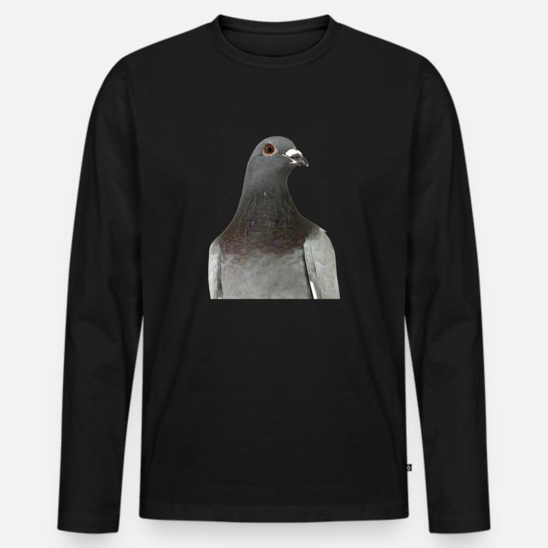 Pigeon - Männer Premium Bio Langarmshirt - Schwarz